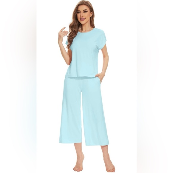 Bamboo Viscose Pajama Set Short Sleeve & Pants S–XXL Ultra Soft Various Colors - Picture 2 of 12